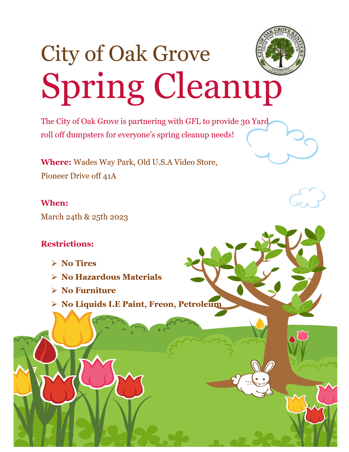 Featured image for “City of Oak Grove Spring Cleanup”