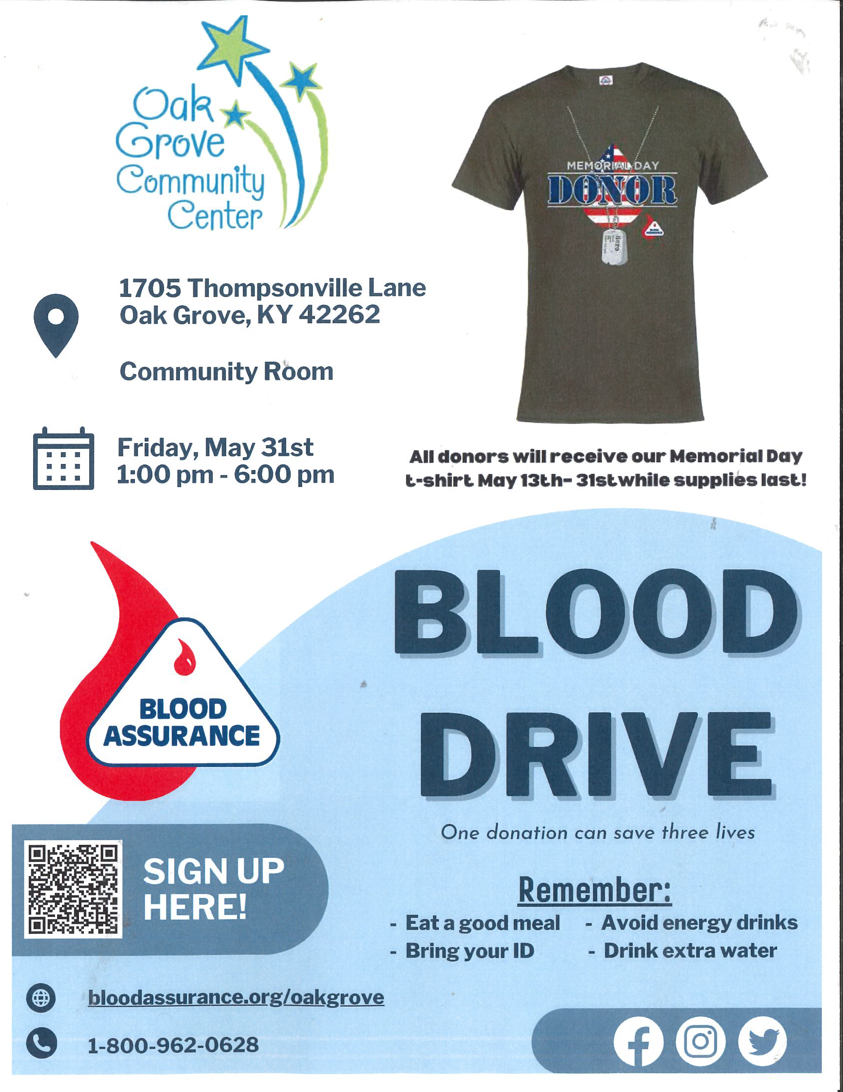 Featured image for “Blood Drive: May 31st”